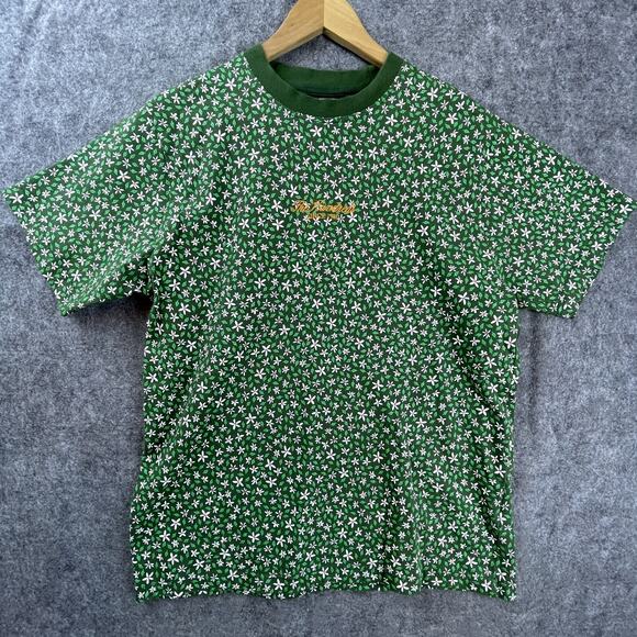 The Hundreds Shirt Mens Medium The Ditsy Green White Floral Cotton Streetwear - Picture 1 of 8